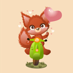 Squirrel with balloon