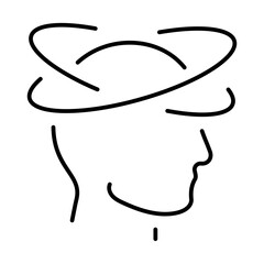dizziness icon on white background, vector illustration.