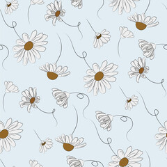 Vector simple flower seamless pattern design for textile