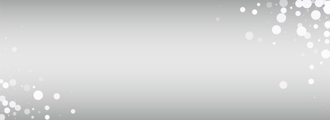 White Snow Vector Silver Panoramic Background.