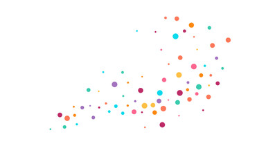 Color Dot Top Vector White Background. Fun Round