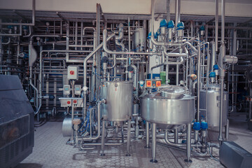 Stainless steel  reservoirs pipes, tanks for the modern milk