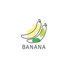Banana fruit logo in minimalist style.