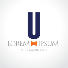 Letter U logo vector design. Classic style. Isolated on the white background.