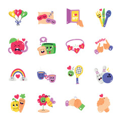 Set of Friendship Flat Stickers 

