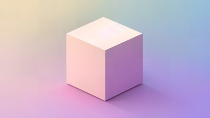 pink cube on colorful background,Generative AI