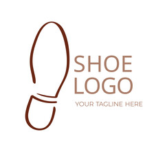 Vector shoe store logo design isolated on white background. Boots shop insignia template. Stamp shoe