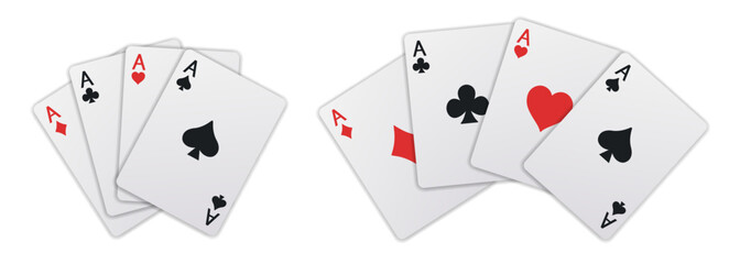 Playing cards. Card fan. Vector clipart isolated on white background.