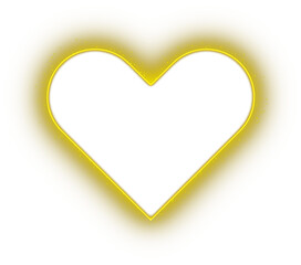 yellow glowing heart shape frame 