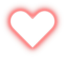 red glowing heart shape frame 