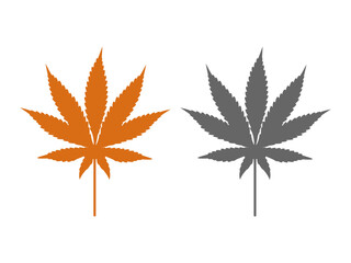 Hemp marijuana cannabis leaf vector design and illustration.