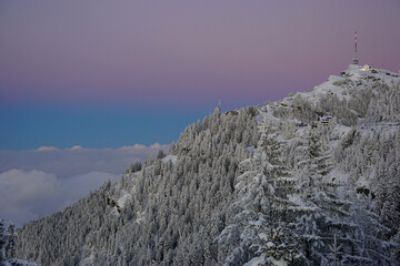 Nebelmeer Sonnenuntergang Alpen Schweiz