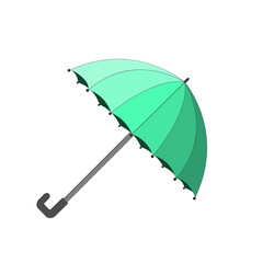 Umbrella isolated green, rain, weather, vector icon