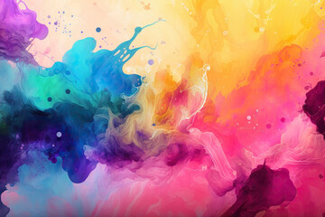 Abstract, colorful background, smoke, drops and 
waves. Color bomb.