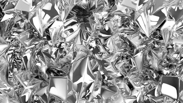 Shiny liquid ripples on the surface of a technological material with an elegant shape. Abstract oscillating ferromagnetic moving fluid. Modern nanotechnologies of metallic materials. Looped

