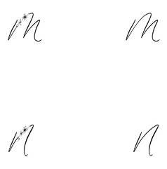 M N Star Alphabet Letter Design