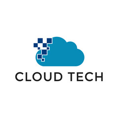 creative cloud technology logo design template