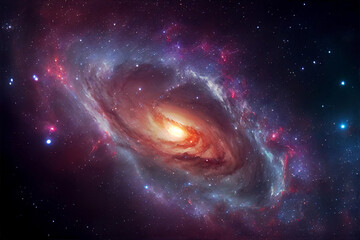 Milky Way Galaxy, Universe filled with stars, nebula.