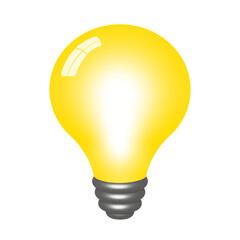 Yellow lamp on a white background. 3D vector illustration. Bright idea concept. Solving problems in business. Innovation and teamwork in company. Creative idea brainstorming concept. 