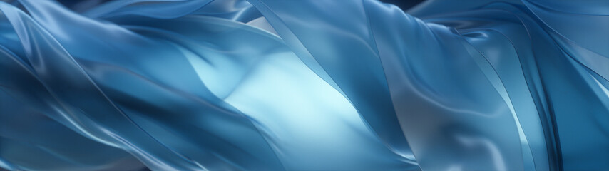 wavy translucent blue fabric cloth - 3D background