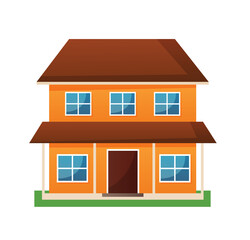 residential houses exterior flat style 