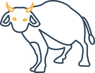 Buffalo Vector Icon
