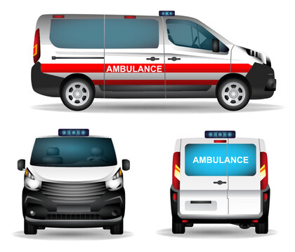 illustration of ambulance van transportation minibus isolated
