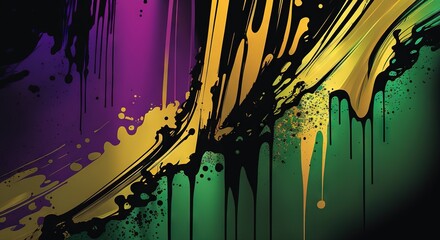 Mardi gras colors background wallpaper in yellow,violet,green colors generatie ai