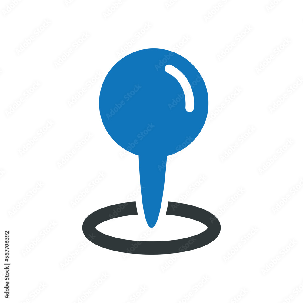 Poster pin location icon vector graphic illustration