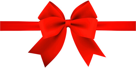 Holiday red bow ribbon gift box element PNG format is easy to use