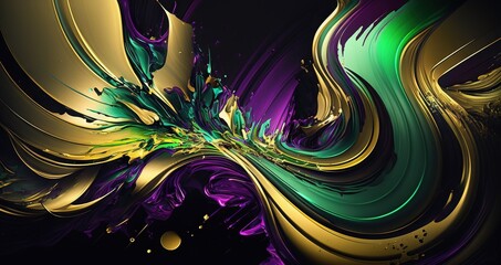 Mardi gras colors background wallpaper in yellow,violet,green colors generatie ai - obrazy, fototapety, plakaty