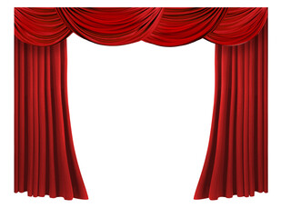 Red curtain element PNG format easy-to-use design elements