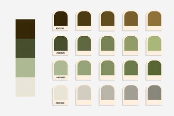 Dark green light gray color palette, nature colors catalog, colour matching, compatible color codes
