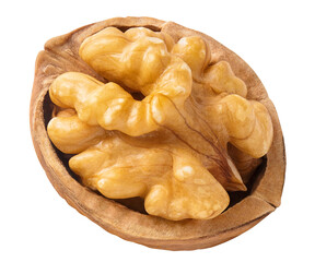 Half of delicious walnut cut out