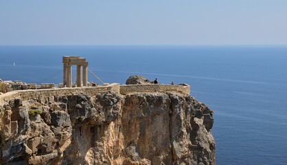 Panoramic view from the Lindos Acropoliss, Rhodes island GR