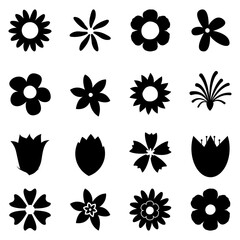 Black Flower collection. Spring art prints with botanical elements. Happy Easter. Folk style. Poster for spring holiday.