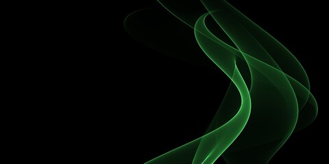 Abstract green and black wave background