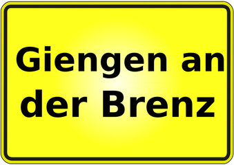 Fototapeta premium Stadteingangsschild Deutschland Stadt Giengen an der Brenz