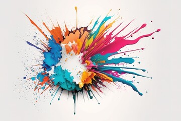 Colorful Paint Splash Generative ai
