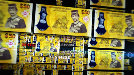 Brunei Dollar growing pile of money concept 3d illustration