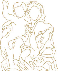 Sketch vector illustration of the mother of mankind