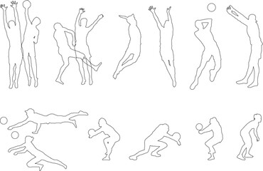 Vector illustration sketch of a professional volleyball player