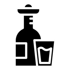 water bottle with water cup glyph 