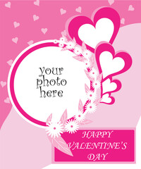 Naklejka premium valentine day. Happy valentine's day. Flowers with heart background. Love