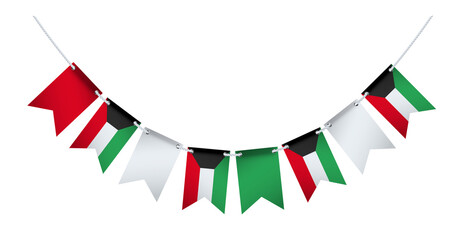 Obraz premium Garland with the flag of Kuwait