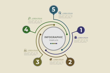 Vector infographic 5 circle