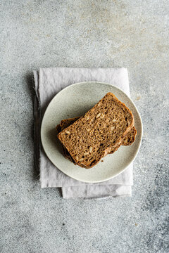 Healthy rye bread slices