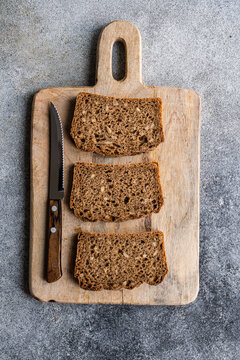 healthy rye bread slices
