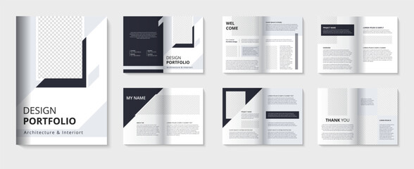 Fototapeta na wymiar Portfolio template and brochure design for architecture & interior portfolio