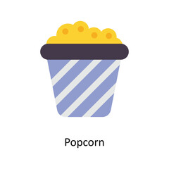 Popcorn vector Flat Icons. Simple stock illustration stock illustration
